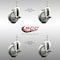 Service Caster 4 Inch 316SS Gray Polyurethane Swivel 12mm Threaded Stem Caster Set Brake SCC-SS316TS20S414-PPUB-TLB-M1215-4 - alternate 2